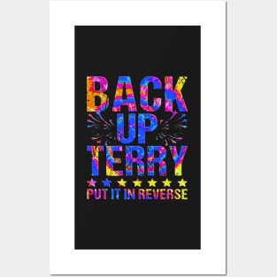 Retro back up terry put it in reverse 4th of july fireworks funny Posters and Art